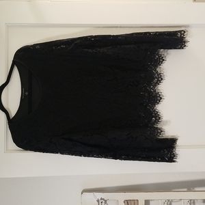 Zac & Rachel black lace lined blouse medium NWOT
